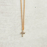 Virtue CZ CROSS GOLD MINI ROLO CHAIN NECKLACE Gold