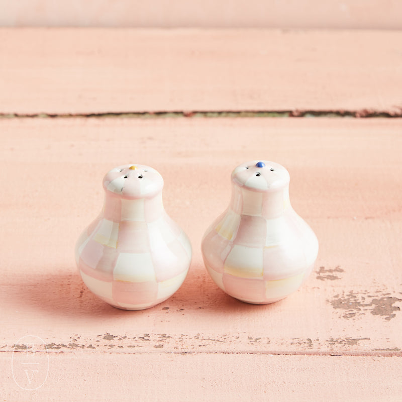 MacKenzie-Childs SALT & PEPPER SHAKERS Rosy Check