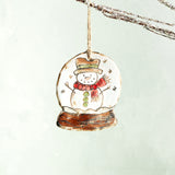 Etta B Pottery SNOW GLOBE ORNAMENT Snowman