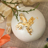 Haley Farris Fine Art ROUND HANDPAINTED ORNAMENT Silent Night Gold Leaf