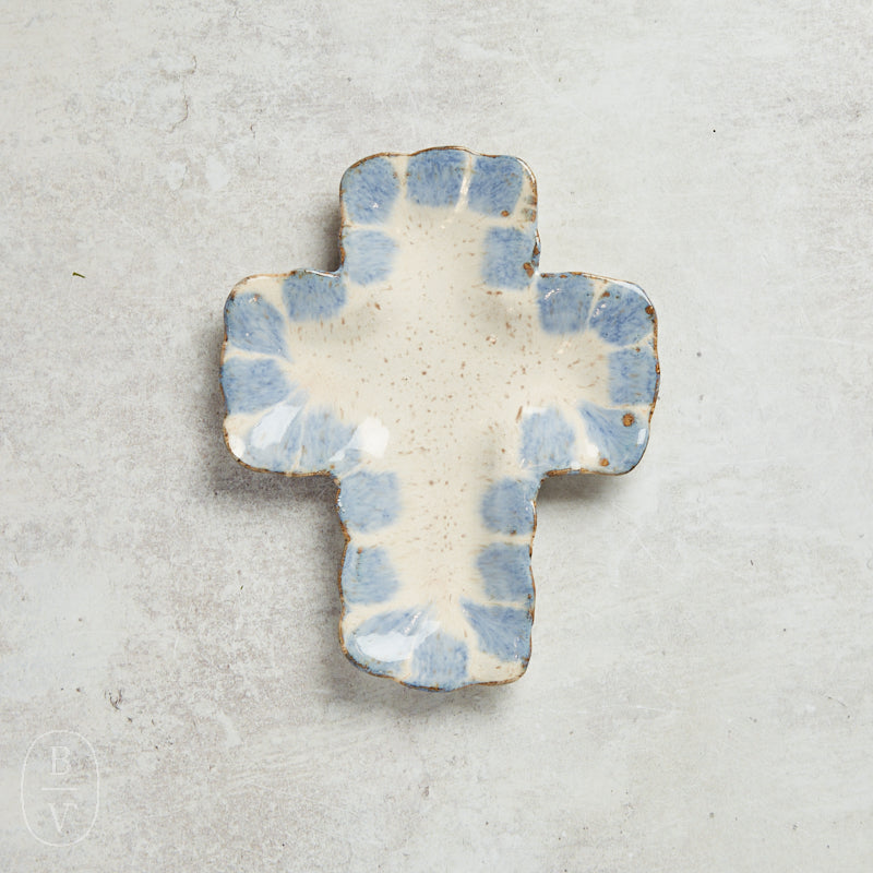 Etta B Pottery SPRING CROSS Number 2 (Blue)