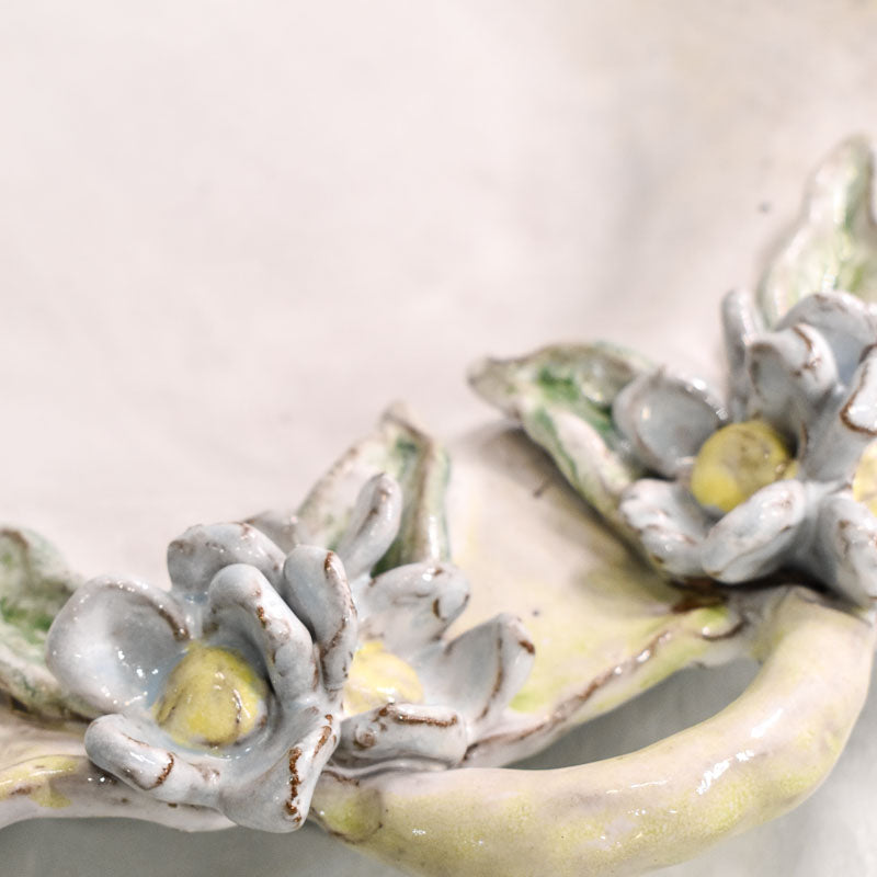 Dixie Pottery BARBARA JEAN FLOWERS AND HANDLES TRAY