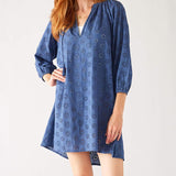 Mersea DAISY EYELET COVER UP DRESS Coastal Blue