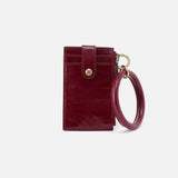 Hobo RING CREDIT CARD WRISTLET Polished Leather Saddleberry