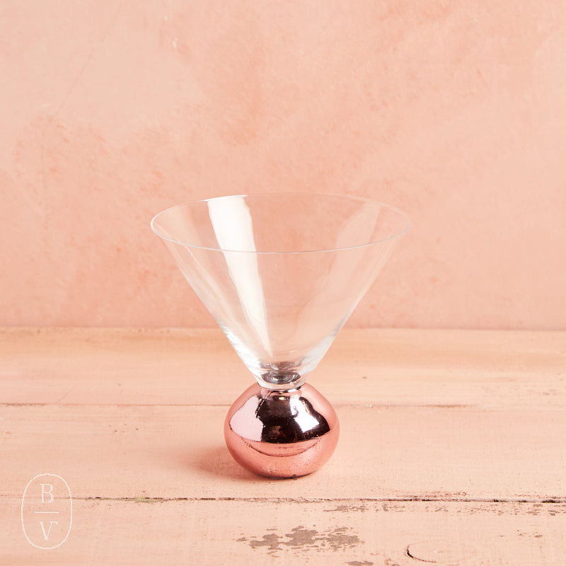 Creative Co-op MARTINI GLASS WITH BALL STEM Pink