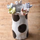 Dixie Pottery NO 2 VASE WITH 5 FLOWERS AROUND TOP 3