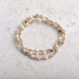 SINCERITY GEMSTONE AND PEARL GOLD BRACELET