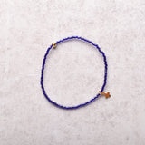 eNewton Design HOPE CLASSIC SIGNATURE CROSS SMALL GOLD CHARM BRACELET FW26 Navy