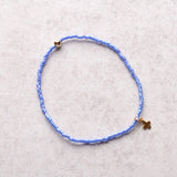 eNewton Design HOPE CLASSIC SIGNATURE CROSS SMALL GOLD CHARM BRACELET FW26 Bright Blue