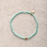 eNewton Design HOPE CLASSIC CHARM BRACELET Sea Glass Signature Cross Small Gold