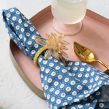 Creative Co-op ACRYLIC GLASS BEADED FLOWER NAPKIN RINGS SET OF 4