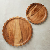 Boston International SCALLOPED ACACIA WOOD TRAY