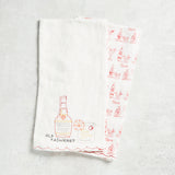 Pomegranate OLD FASHIONED LINEN TEA TOWEL SET OF 2