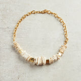 Virtue GOLD ACCENT MAGNESITE CHIP NECKLACE Cream