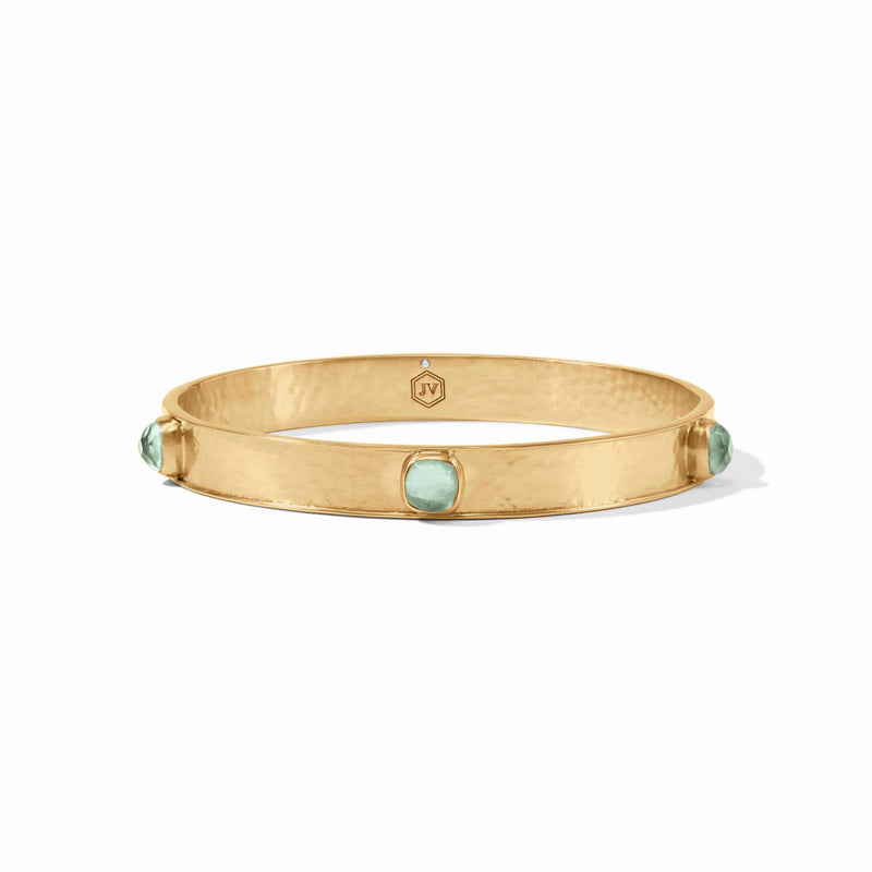 Julie Vos CATALINA STONE BANGLE BRACELET Iridescent Aquamarine Blue