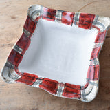 Etta B Pottery GAMEDAY MEDIUM SQUARE BOWL Red