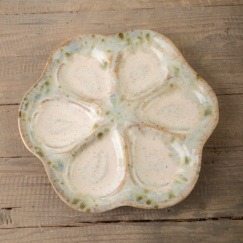 Etta B Pottery OYSTER PLATE Botanical