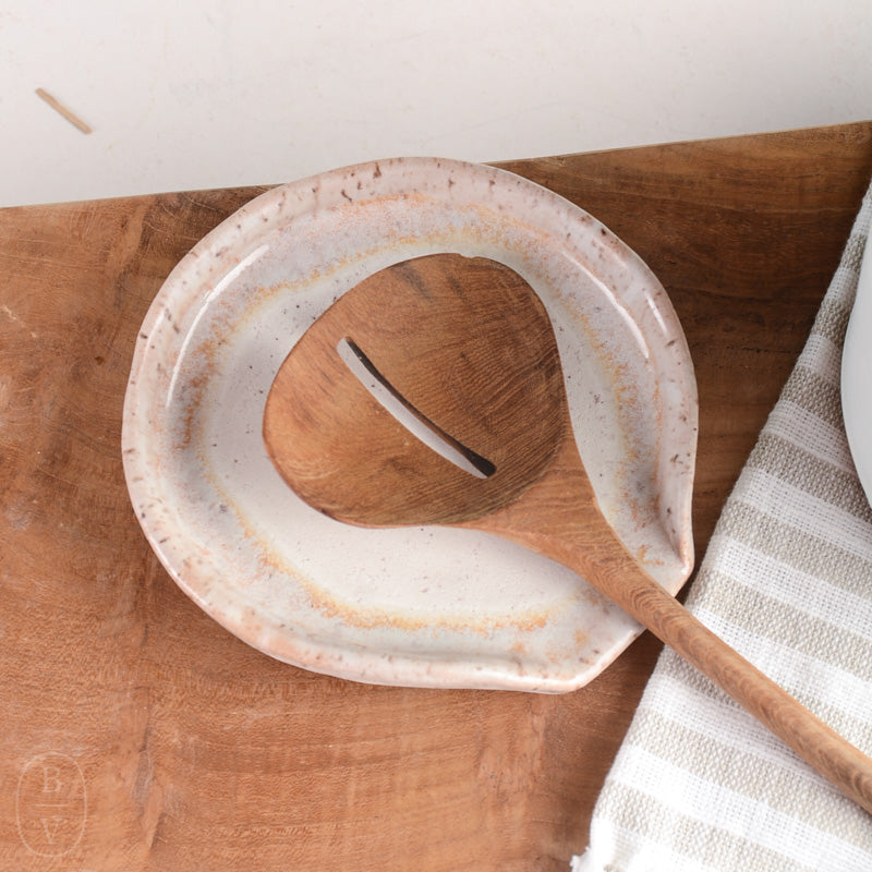 Etta B Pottery ROUND SPOON REST Dogwood