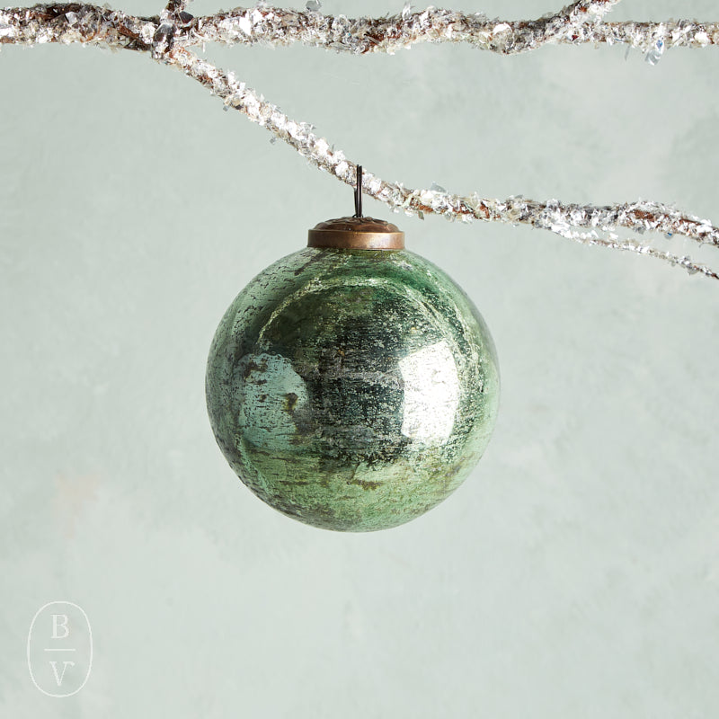 Raz Imports GREEN MARBLE FINISH BALL ORNAMENT 4