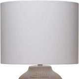Bloomingville EMBOSSED STONEWARE TABLE LAMP Cotton Shade