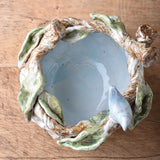 Dixie Pottery BETSY ROSE BOWL WITH BLUE BIRD MEDIUM 2