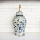The Han House GREEN BLUE WHITE JAR LAMP NO SHADE