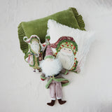 RUFFLED TRIM COTTON VELVET LUMBAR PILLOW