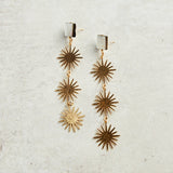 Virtue ABALONE POST TRIPLE STARBURST EARRINGS Gold