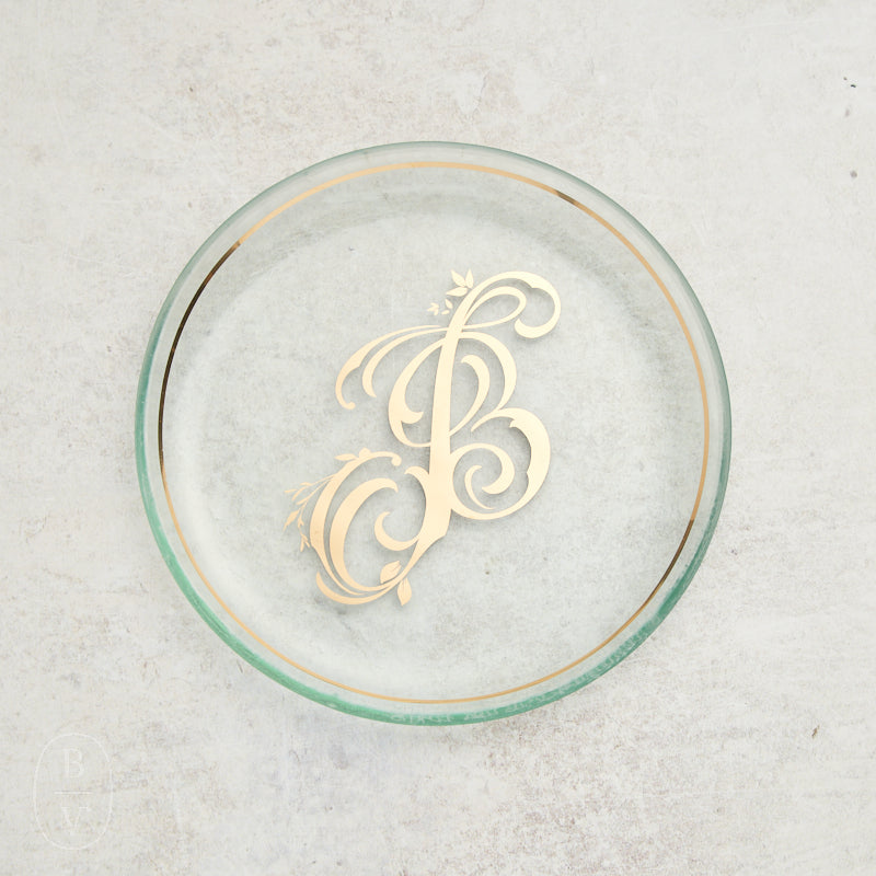 Annieglass INITIAL MINI PLATE Gold B