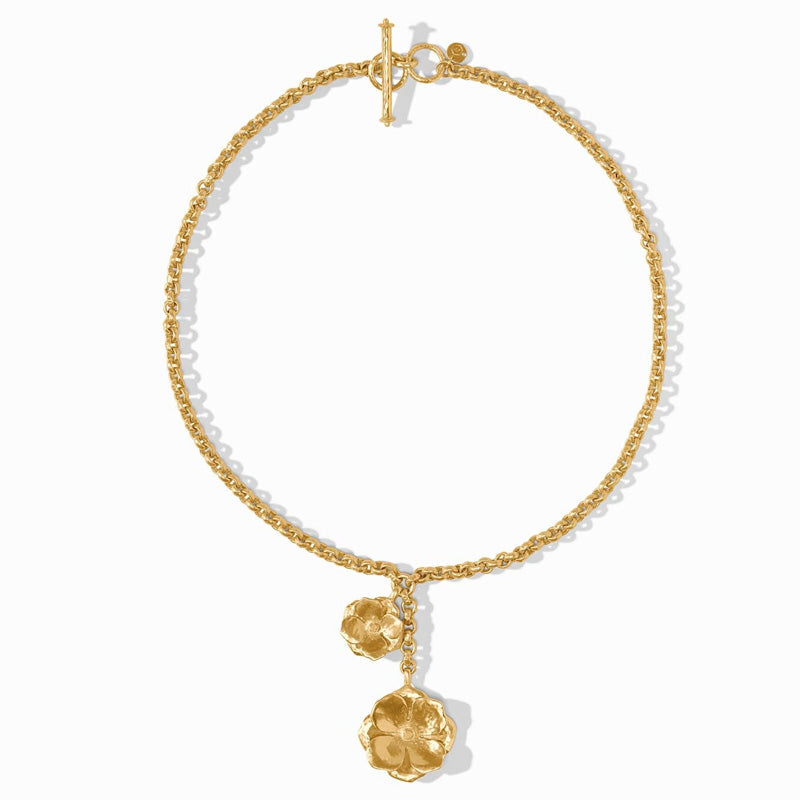Julie Vos BLOOM LARIAT NECKLACE Gold