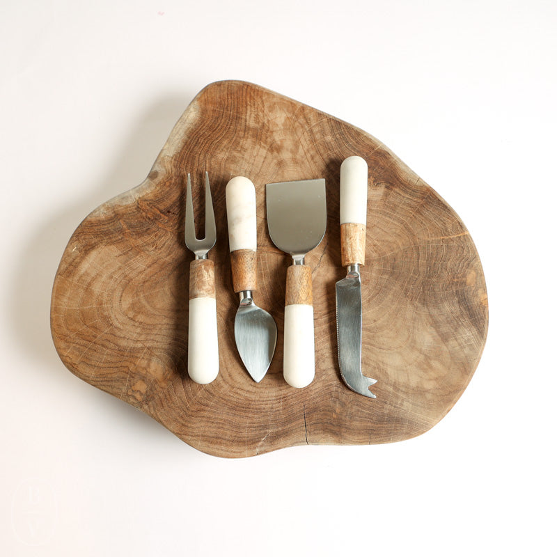 Zodax MARBLE AND WOOD CHEESE TOOL SET