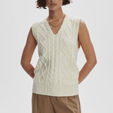 Varley KAY CABLE KNIT VEST Snow White