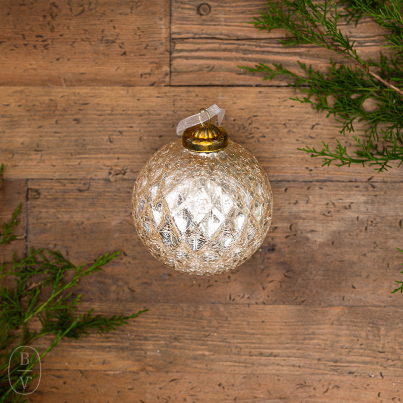 CRACKLE GLASS ORNAMENT