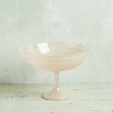 Creative Co-op PRESSED GLASS SCALLOPED FOOTED BOWL Blush 7.25