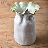 Dixie Pottery SAK VASE WITH GOLD LEAF 7X6 1