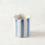 Creative Co-op STONEWARE MATCHSTICK HOLDER WITH STRIKER Stripe