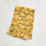 Creative Co-op FRUITS AND VEGGIES RUFFLE TEA TOWEL Strawberries