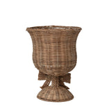 Creative Co-op NATURAL WOVEN RATTAN URN WITH BOW