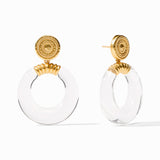 Julie Vos MADISON STATEMENT EARRINGS Clear Acrylic