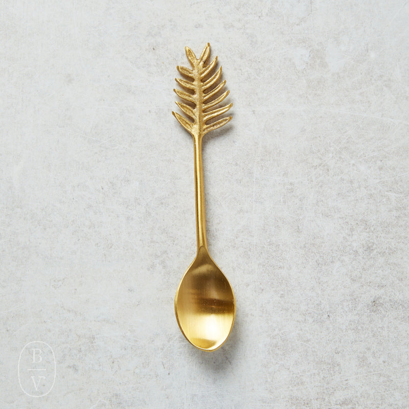 Creative Co-op BOTANICAL HANDLE BRASS SPOON Palm