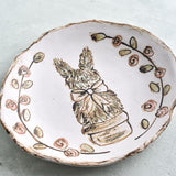 Etta B Pottery BUNNY TOPIARY PLATE