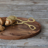 Creative Co-op EMBOSSED BRASS TONGS