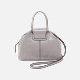 Hobo SHEILA DROP HANDLE SATCHEL Light Grey Polished Leather