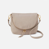 Hobo FERN FOLDOVER MESSENGER BAG Taupe Pebbled Leather