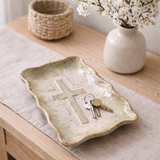 Etta B Pottery HOPE CROSS DISH Matcha Latte