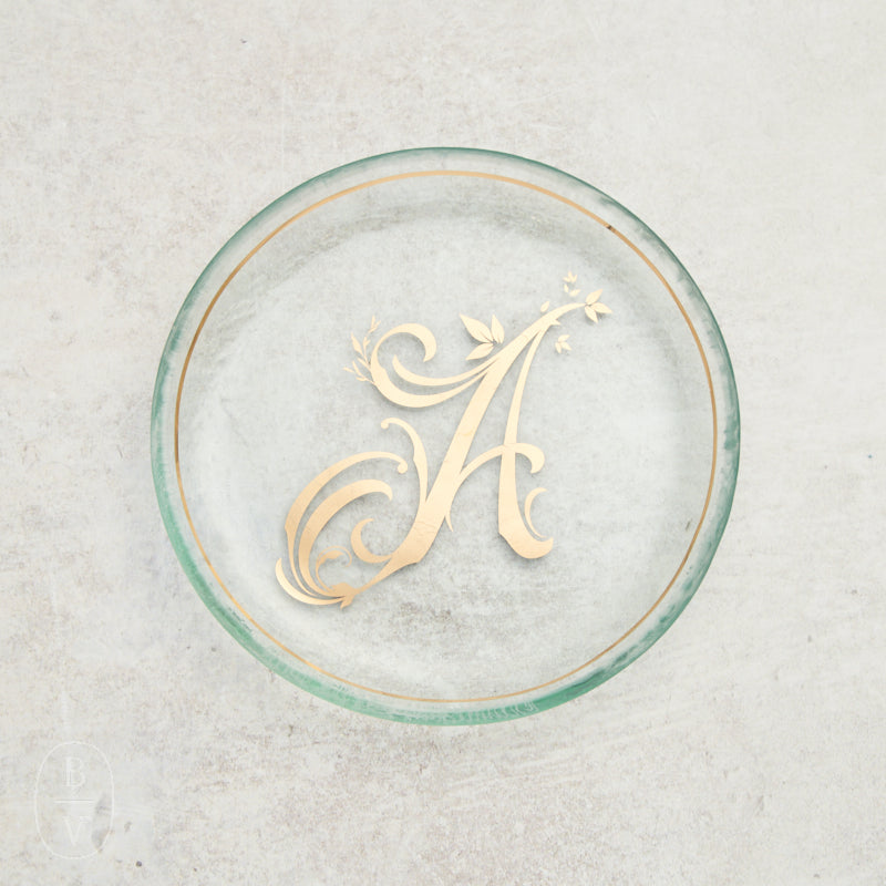 Annieglass INITIAL MINI PLATE Gold A