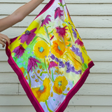 Mimi Miller Art FLOWER FIELD SCARF 26 x 26