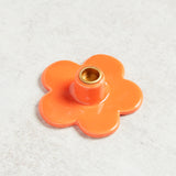 Creative Co-op STONEWARE FLOWER SHAPED TAPER HOLDER Orange