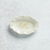 Creative Co-op STONEWARE SCALLOPED BOW DISH Citron