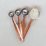 Creative Co-op STAINLESS STEEL MEASURING SPOONS WITH COPPER FINISH